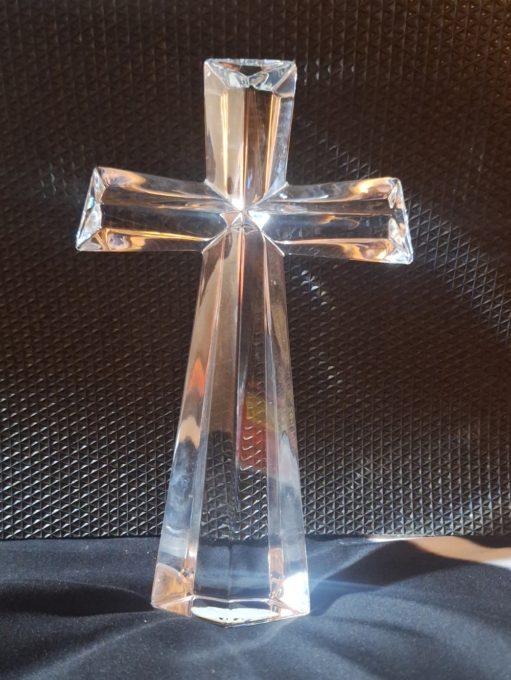 Vintage Teleflora 24% Lead Crystal Cross Fine Bohemian Czech Republic